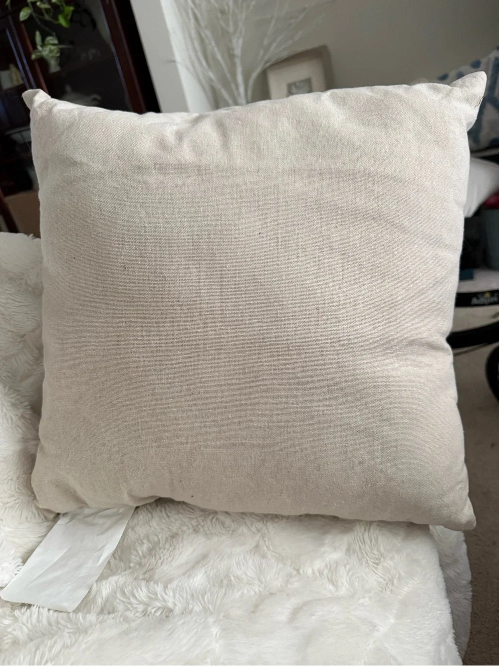 Halloween 'BOO EEK Spooky' Decorative Throw Pillow- linen with velevet lettering